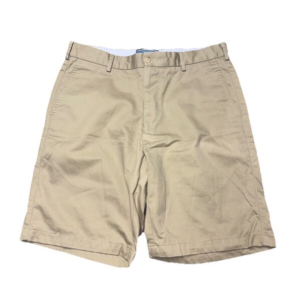 Peter Millar Twill MC0B31 Tan Khaki Chino Shorts Men's 33 YALE Embroidery - Picture 1 of 7